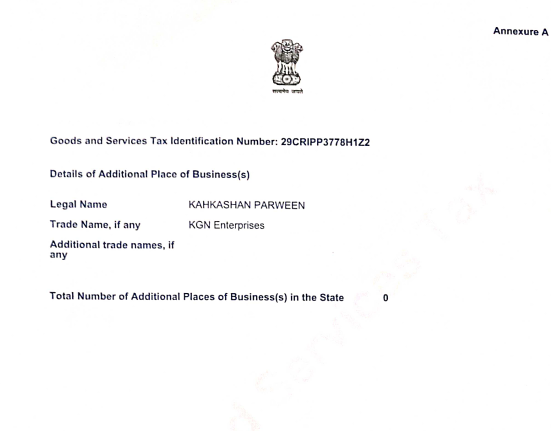 KGN Enterprises GST certificate